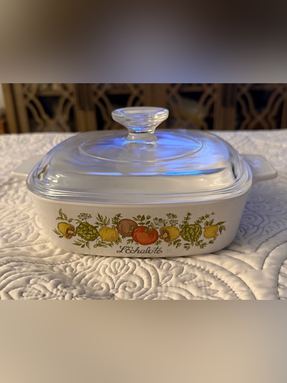 Corningware Pyroceram 1Qt Casserole L’Echalote